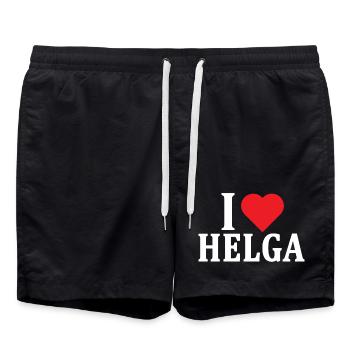 T-Shirt Ich liebe Helga T-Shirt Geschenkidee - Badeshorts - Schwarz - Vorne - AI Model Male 185 light (185cm)
