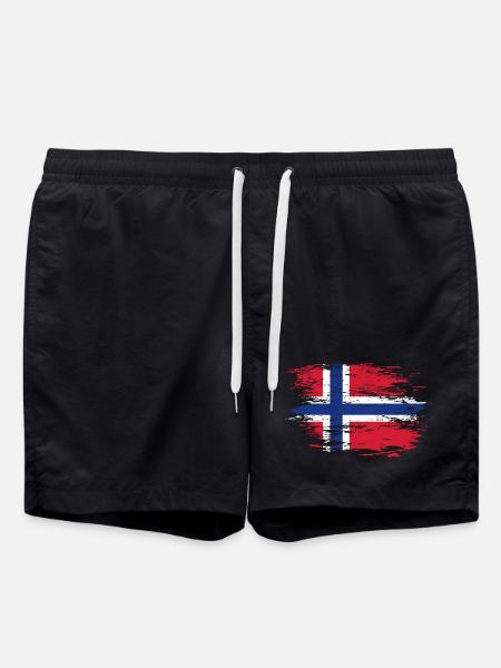 Norway flag used - Swim Trunks - black
