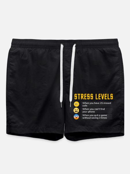 Stresslevel Emo-Chart - Badeshorts - Schwarz