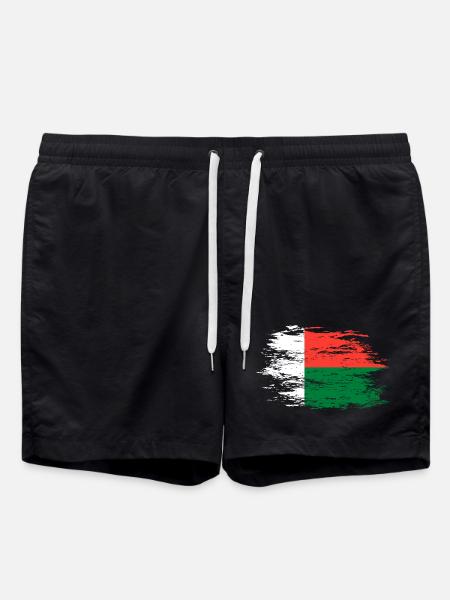 Drapeau de Madagascar utilisé - Short de bain - noir