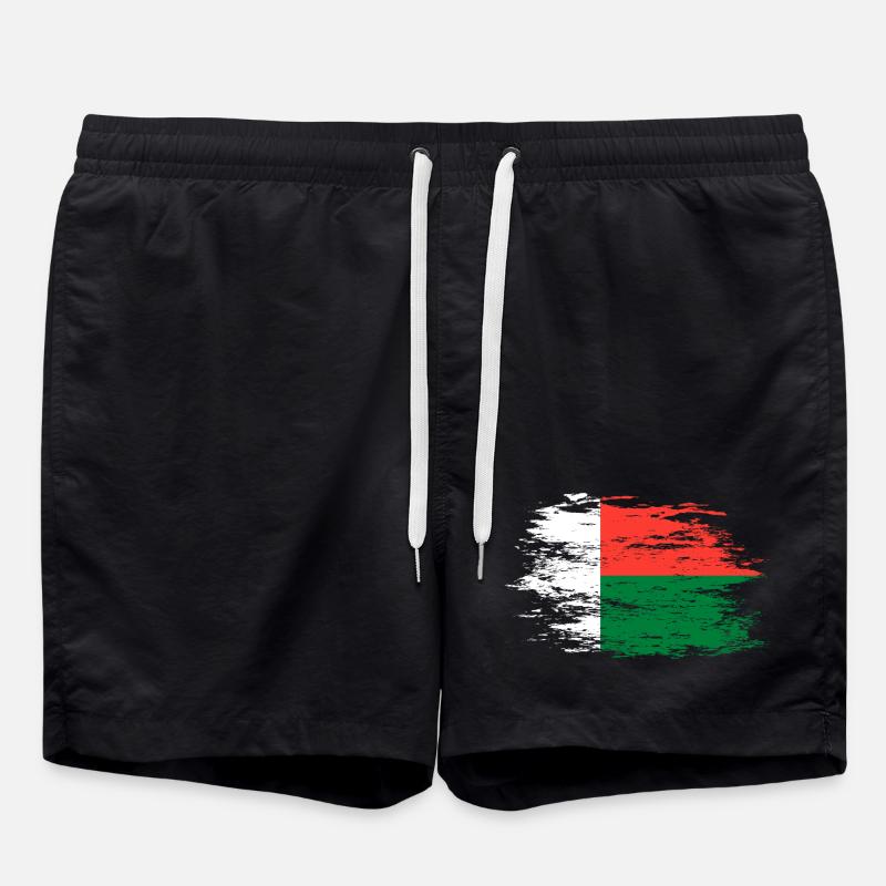 Drapeau de Madagascar utilisé - Short de bain - noir