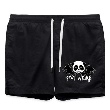 Stay weird Goth Panda - Swim Trunks - black - Front - AI Model Male 185 light (185cm)