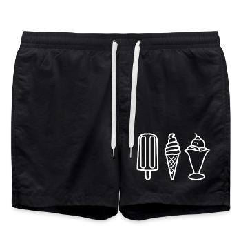 Saveur de crème glacée - Short de bain - noir - Devant - AI Model Male 185 light (185cm)