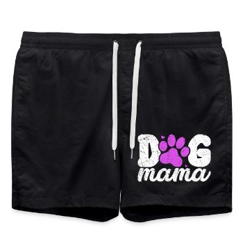 Dog Mom Paw Print in Pink - Swim Trunks - black - Front - AI Model Male 185 light (185cm)
