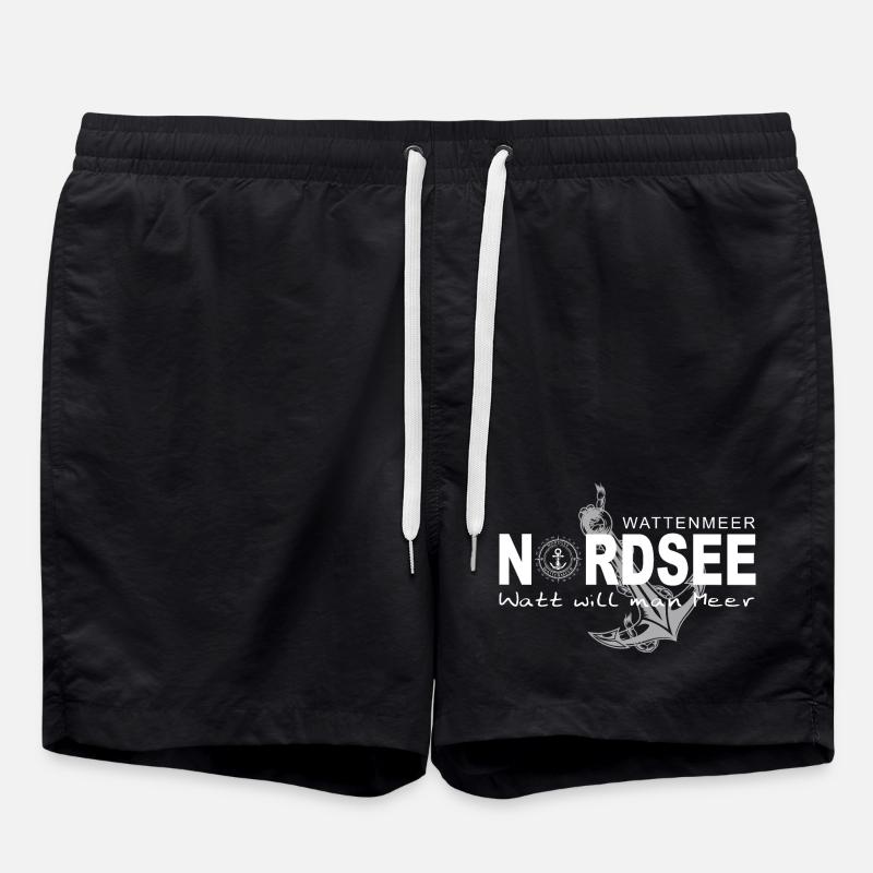 Watt will man Meer - Badeshorts - Schwarz