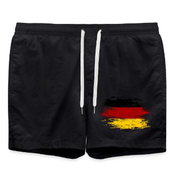 Drapeau de l’Allemagne utilisé - Short de bain - noir - Devant - AI Model Male 185 light (185cm)
