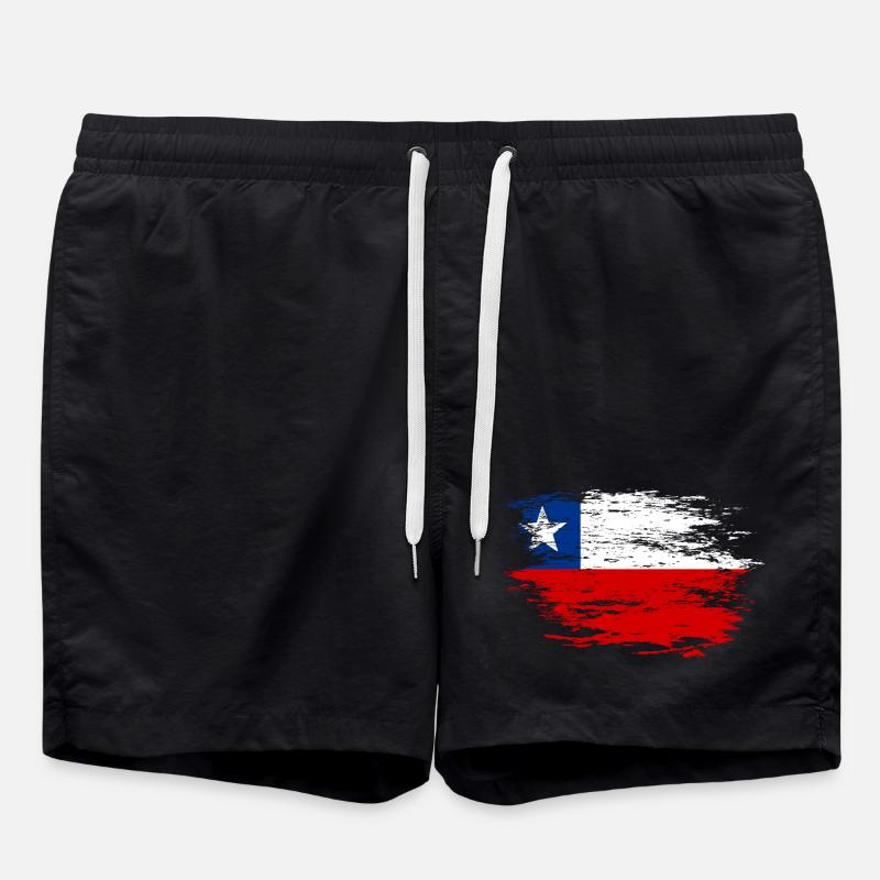 Chile flag used - Swim Trunks - black