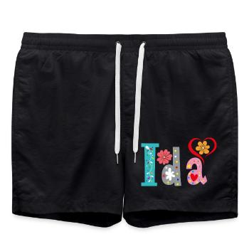 Personalisierter Ida-Name - Badeshorts - Schwarz - Vorne - AI Model Male 185 light (185cm)