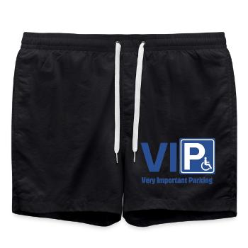 Behinderung, Person mit eingeschränkter Mobilität - Badeshorts - Schwarz - Vorne - AI Model Male 185 light (185cm)
