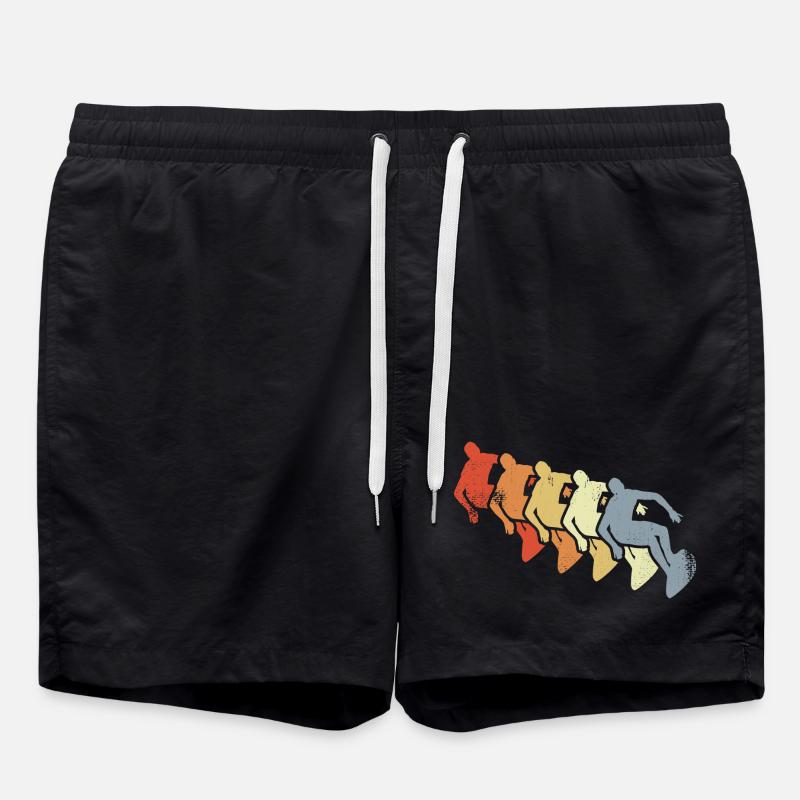 Surfing Retro Look - Swim Trunks - black