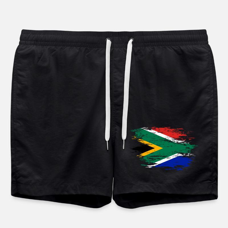 South Africa flag used - Swim Trunks - black