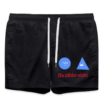 You Don't Count: Geometry Humor - Swim Trunks - black - Front - AI Model Male 185 light (185cm)