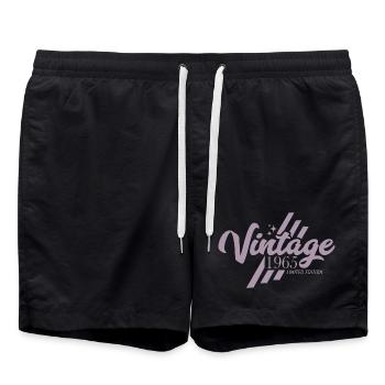 Birthday Vintage Retro 1965 - Swim Trunks - black - Front - AI Model Male 185 light (185cm)