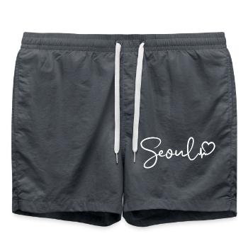 Battement de cœur de Séoul - Short de bain - charbon - Devant - AI Model Male 185 light (185cm)