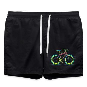Road Bike Retrowave - Swim Trunks - black - Front - AI Model Male 185 light (185cm)