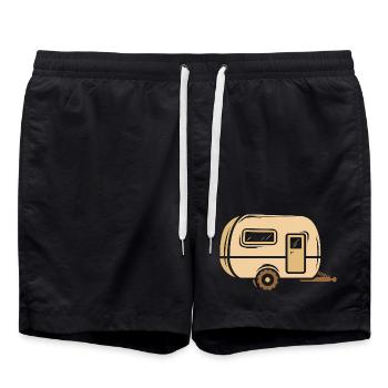 QEK camping car - Camping-car dans le style cartoon - Short de bain - noir - Devant - AI Model Male 185 light (185cm)