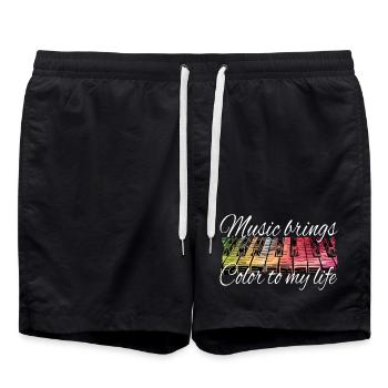 Piano - La musique apporte de la couleur dans ma vie - Short de bain - noir - Devant - AI Model Male 185 light (185cm)