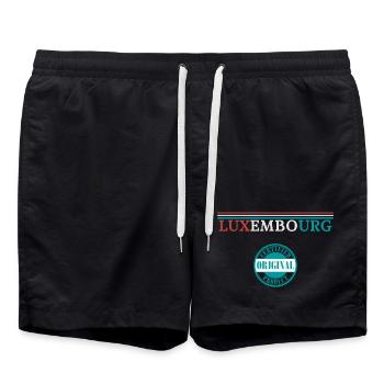 Flag of Luxembourg, Luxembourg pride - Swim Trunks - black - Front - AI Model Male 185 light (185cm)