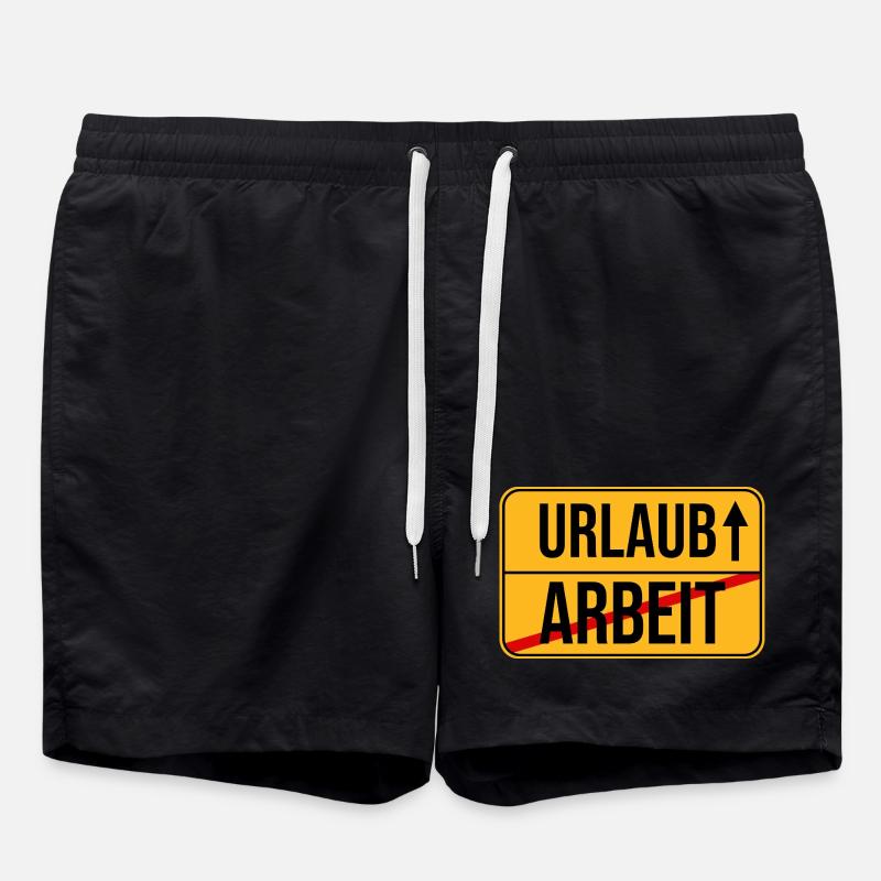Urlaub Arbeit Wegweiser Design - Badeshorts - Schwarz