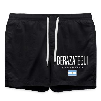 Berazategui Argentina Argentinian - Swim Trunks - black - Front - AI Model Male 185 light (185cm)