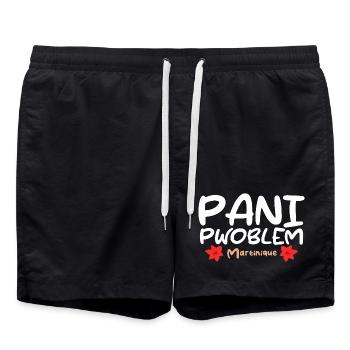 Pani Pwoblem Martinique Antilles Creole Humor - Swim Trunks - black - Front - AI Model Male 185 light (185cm)