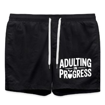 Adulting in Progress - Swim Trunks - black - Front - AI Model Male 185 light (185cm)