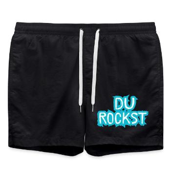 Idée cadeau Du Rockst Design - Short de bain - noir - Devant - AI Model Male 185 light (185cm)