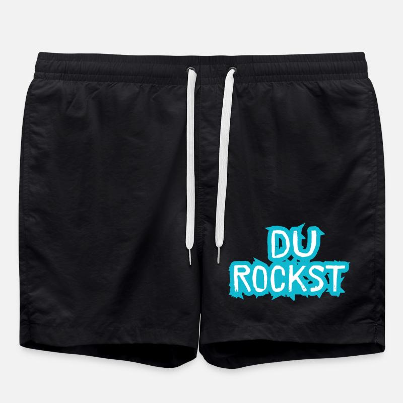 Du Rockst Design Geschenkidee - Badeshorts - Schwarz