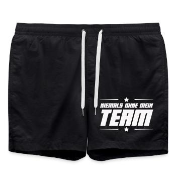 niemals_ohne_mein_team- - Short de bain - noir - Devant - AI Model Male 185 light (185cm)