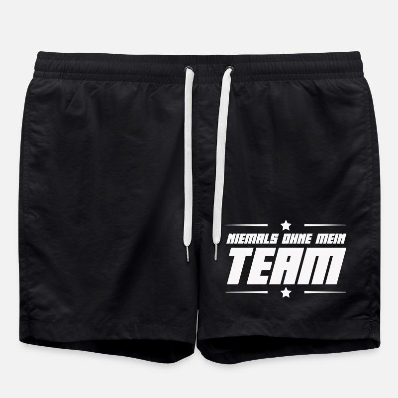 niemals_ohne_mein_team- - Badeshorts - Schwarz