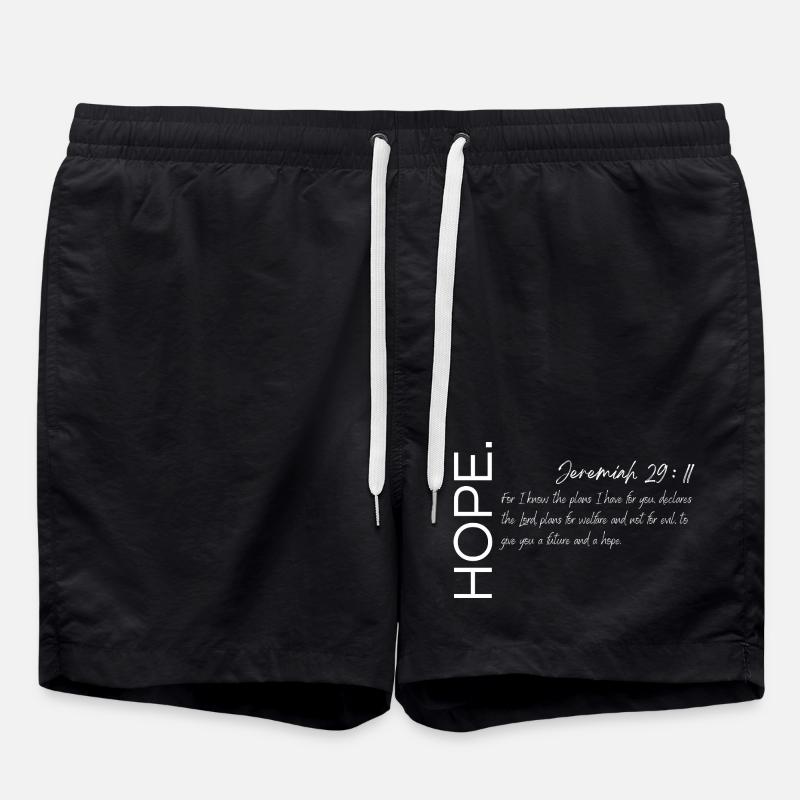 Hope - Jeremiah 29:11 Christian Design - Swim Trunks - black