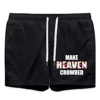 Make Heaven Crowded Faith Design - Short de bain - noir - Devant - AI Model Male 185 light (185cm)