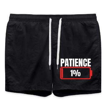 Geduld 1% Spruch - Badeshorts - Schwarz - Vorne - AI Model Male 185 light (185cm)