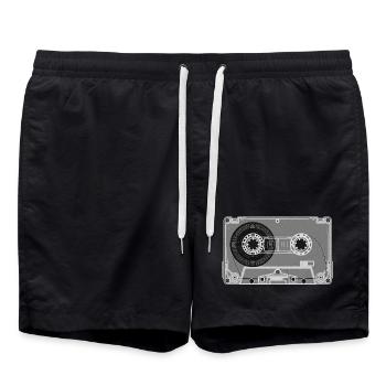 Cassette Retro Print - Short de bain - noir - Devant - AI Model Male 185 light (185cm)