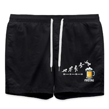 Vendredi week-end Amateurs de bière Buveurs de bière - Short de bain - noir - Devant - AI Model Male 185 light (185cm)