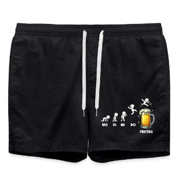 Vendredi week-end Amateurs de bière Buveurs de bière - Short de bain - noir - Devant - AI Model Male 185 light (185cm)