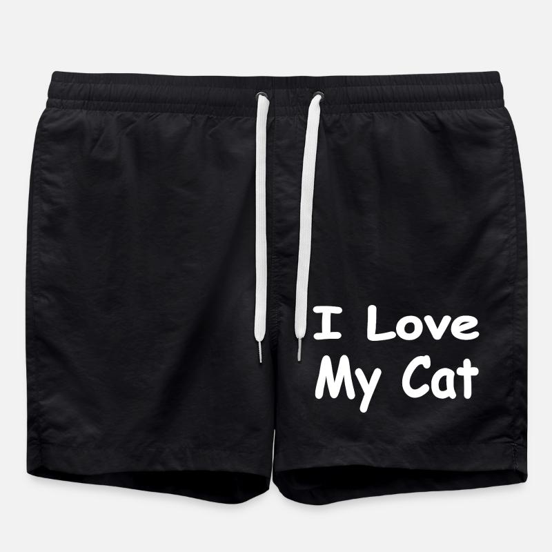 Katzen - Badeshorts - Schwarz
