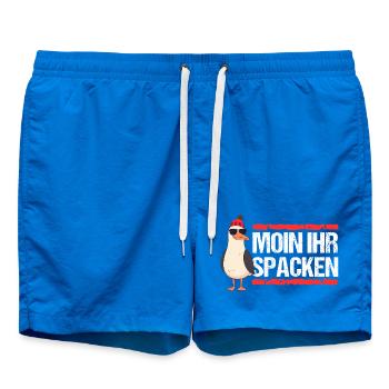 Hamburg Moin Spacken Nordsee Hamburger Möwe Lustig - Badeshorts - Cobalt blue - Vorne