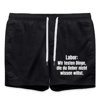 Lab: We test things you don't want - Swim Trunks - black - Front - AI Model Male 185 light (185cm)