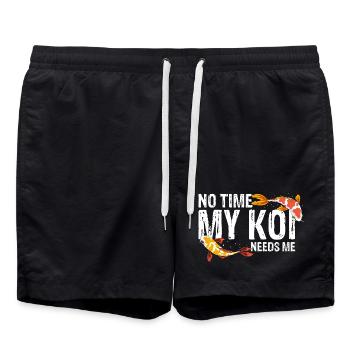 No Time My Koi Needs Me Funny Fish Hobby Fan - Swim Trunks - black - Front - AI Model Male 185 light (185cm)