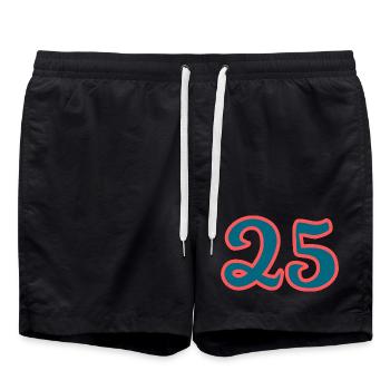 25. 25 ANS. 25e ANNIVERSAIRE. ANNIVERSAIRE 25 ANS. - Short de bain - noir - Devant - AI Model Male 185 light (185cm)