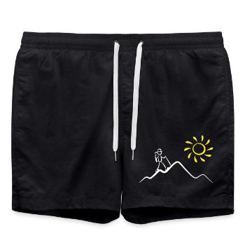 Randonneur en montagne au soleil - Short de bain - noir - Devant - AI Model Male 185 light (185cm)