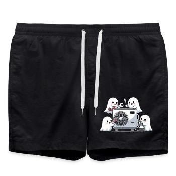 Motif drôle de technique climatique pour les fantômes HVAC d’Halloween - Short de bain - noir - Devant - AI Model Male 185 light (185cm)