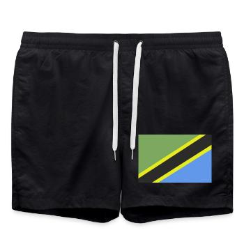 Drapeau de la Tanzanie - Short de bain - noir - Devant - AI Model Male 185 light (185cm)