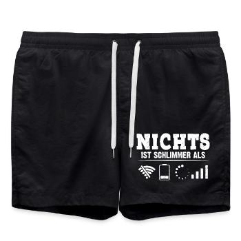 Coder NICHTS IST SCHLIMMER ALS LUSTIG - Badeshorts - Schwarz - Vorne - AI Model Male 185 light (185cm)