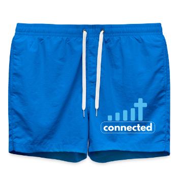 Connected - Cross - Connection to God - Christian - Swim Trunks - cobalt blue - Front