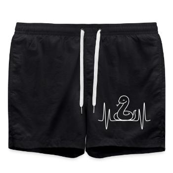 Snake Heartbeat Motif Gift Idea Reptiles - Swim Trunks - black - Front - AI Model Male 185 light (185cm)