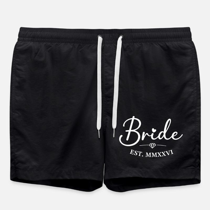 Bridal Heart Diamond EST MMXXVI - Swim Trunks - black
