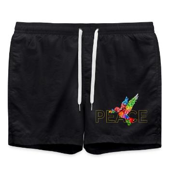 Peace - Swim Trunks - black - Front - AI Model Male 185 light (185cm)