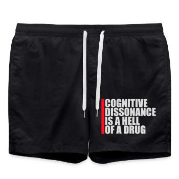 La dissonance cognitive est un sacré dicton. - Short de bain - noir - Devant - AI Model Male 185 light (185cm)